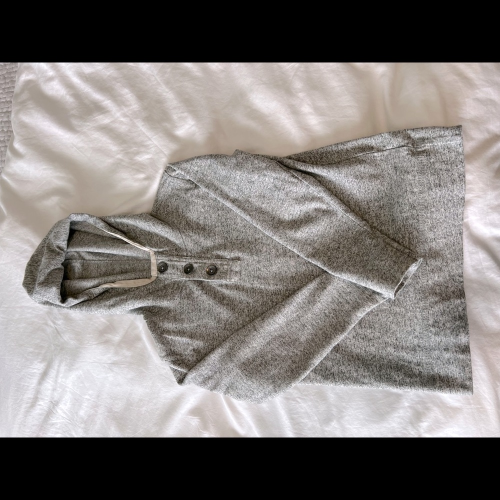 Crewcuts - Boys Marled grey 100% cotton long sleeve hooded shirt - Sz 6